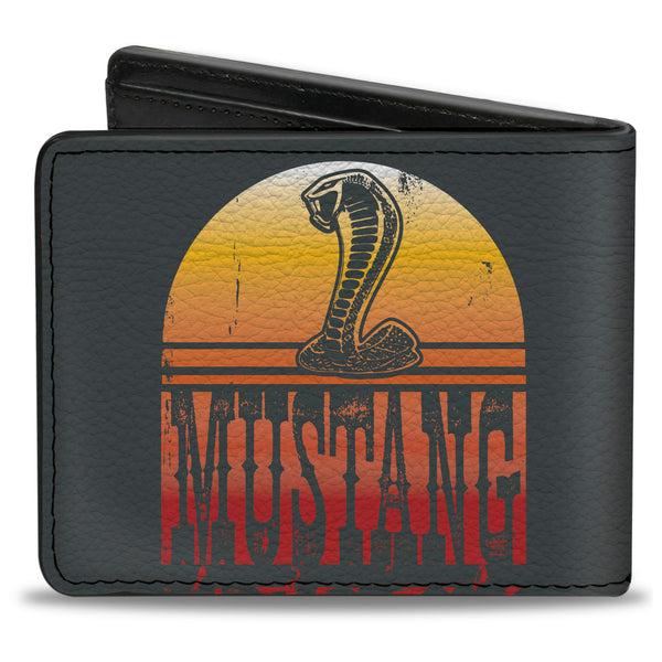 Buckle-Down Bi-Fold Wallet - MUSTANG Cobra Sunset Gray Yellow-Red Fade