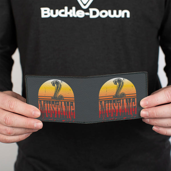 Buckle-Down Bi-Fold Wallet - MUSTANG Cobra Sunset Gray Yellow-Red Fade