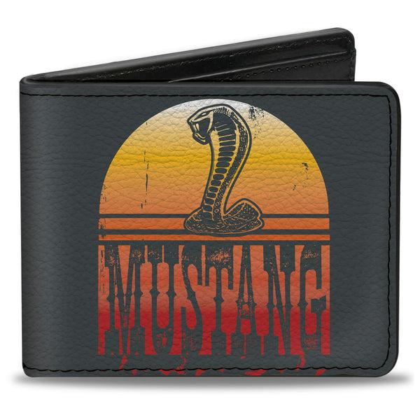 Buckle-Down Bi-Fold Wallet - MUSTANG Cobra Sunset Gray Yellow-Red Fade