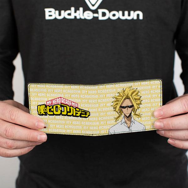 Buckle-Down Bi-Fold Wallet - MY HERO ACADEMIA All Might Pose And Title Logo Yellow/White