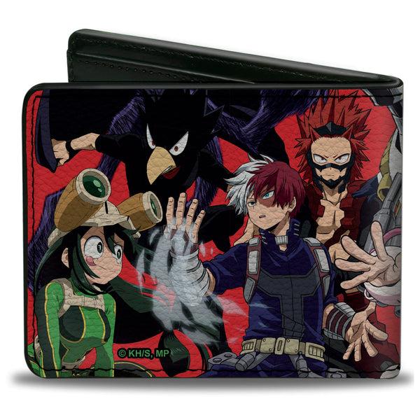 Buckle-Down Bi-Fold Wallet - MY HERO ACADEMIA Eight Character Group Pose And Title Logo Red
