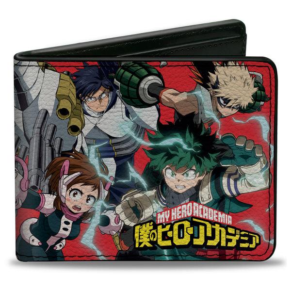 Buckle-Down Bi-Fold Wallet - MY HERO ACADEMIA Eight Character Group Pose and Title Logo Red