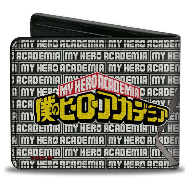 Buckle-Down Bi-Fold Wallet - MY HERO ACADEMIA Eraser Head Pose With Text And Title Logo Black/White