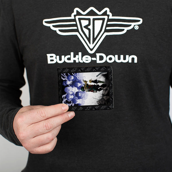 Buckle-Down Bi-Fold Wallet - MY HERO ACADEMIA Izuku And All Might Dark Hero Arc And Title Logo Black/Gray
