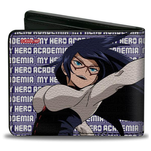 Buckle-Down Bi-Fold Wallet - MY HERO ACADEMIA Midnight Jumping Pose And Title Logo Blue/White