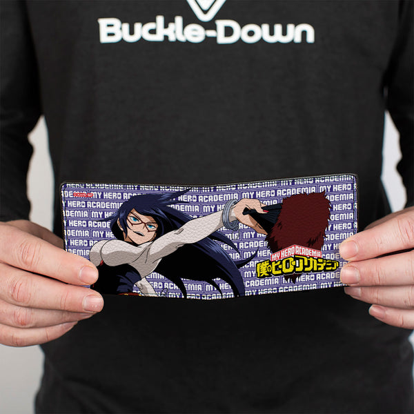 Buckle-Down Bi-Fold Wallet - MY HERO ACADEMIA Midnight Jumping Pose And Title Logo Blue/White