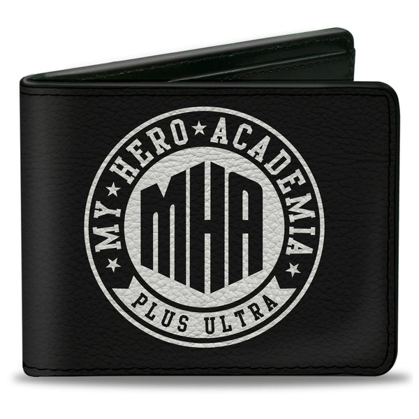 Buckle-Down Bi-Fold Wallet - MY HERO ACADEMIA PLUS ULTRA Round Logo Black/White