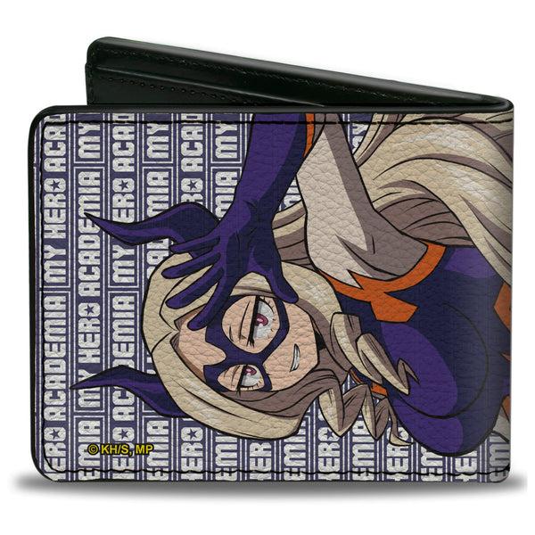 Buckle-Down Bi-Fold Wallet - MY HERO ACADEMIA Pro Hero Mt. Lady Pose And Title Logo Purple/White