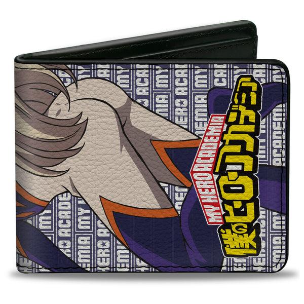Buckle-Down Bi-Fold Wallet - MY HERO ACADEMIA Pro Hero Mt. Lady Pose and Title Logo Purple/White