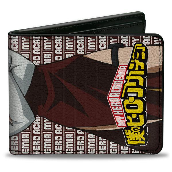 Buckle-Down Bi-Fold Wallet - MY HERO ACADEMIA Pro Hero Ryukyu Pose and Title Logo Burgundy/White