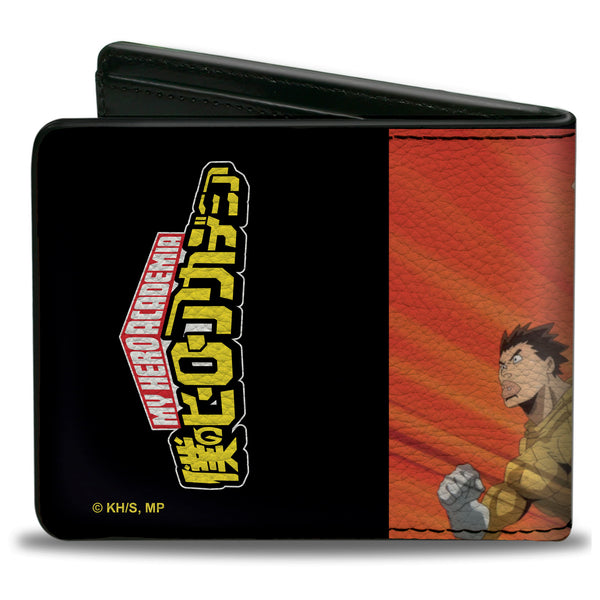 Buckle-Down Bi-Fold Wallet - MY HERO ACADEMIA Six Heroes Attack Pose AndTitle Logo Red/Oranges