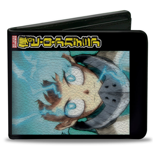 Buckle-Down Bi-Fold Wallet - My Hero Academia Tomura Shigaraki and Izuku Midoriya Pose Blocks and title Logo