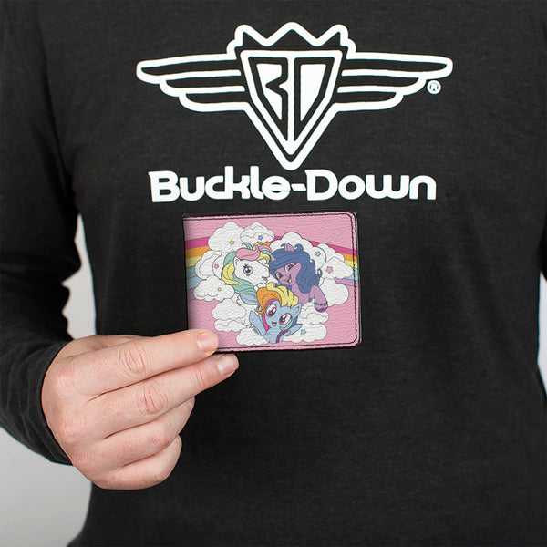 Buckle-Down Bi-Fold Wallet - MY LITTLE PONY Three Pony Rainbow Cloud Pose Pinks
