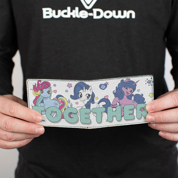 Buckle-Down Bi-Fold Wallet - My Little Pony TOGETHER Pony Trio Pose White/Teal