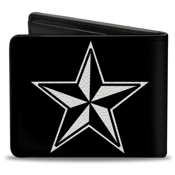 Buckle-Down Bi-Fold Wallet - Nautical Star Black White
