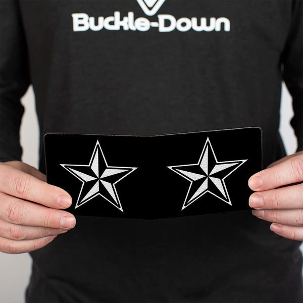 Buckle-Down Bi-Fold Wallet - Nautical Star Black White