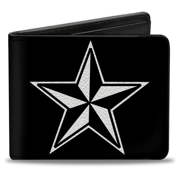 Buckle-Down Bi-Fold Wallet - Nautical Star Black White