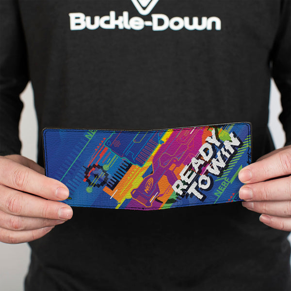 Buckle-Down Bi-Fold Wallet - NERF Blasker READY TO WIN Collage Blue/Multi Color
