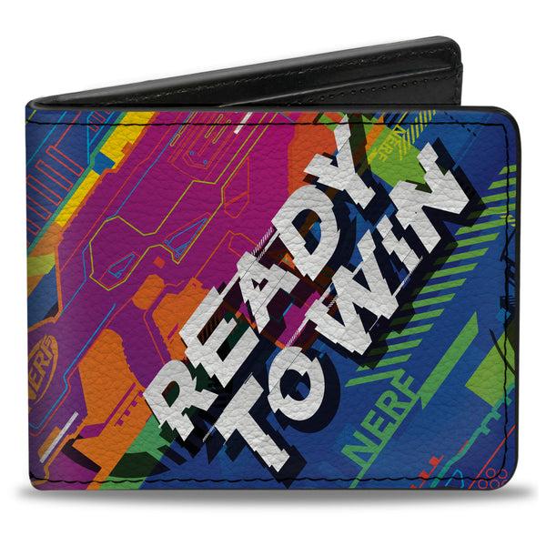 Buckle-Down Bi-Fold Wallet - NERF Blasker READY TO WIN Collage Blue/Multi Color