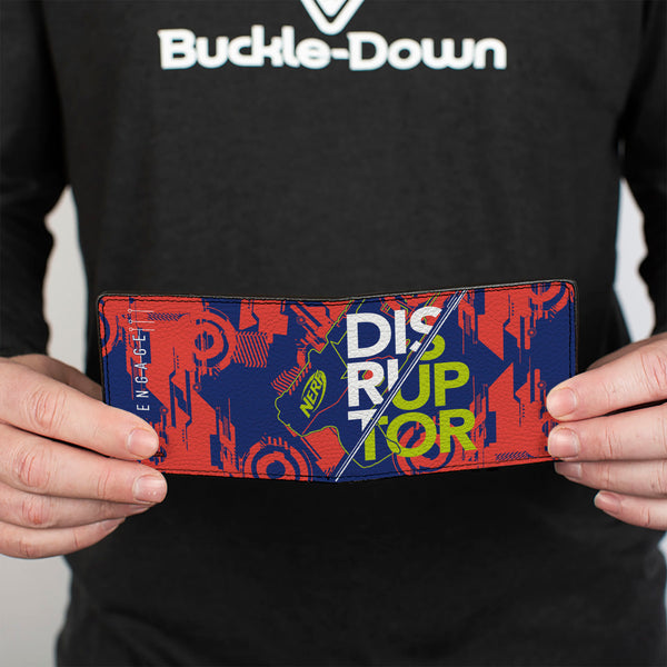 Buckle-Down Bi-Fold Wallet - NERF DISRUPTOR ENGAGE Collage Blue/Red/White/Yellow