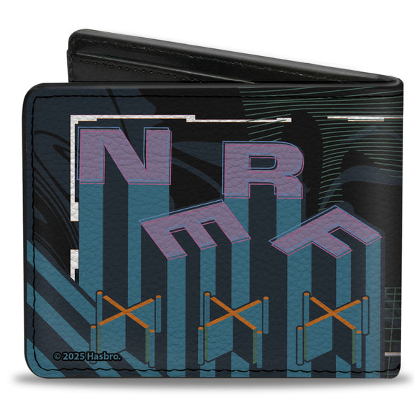 Buckle-Down Bi-Fold Wallet - NERF Logo And Text Collage Black/Blue/Purple/Orange
