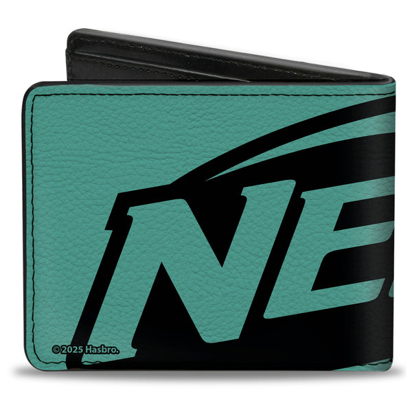 Buckle-Down Bi-Fold Wallet - NERF Logo Grid Split Blues/Black/Pink/White