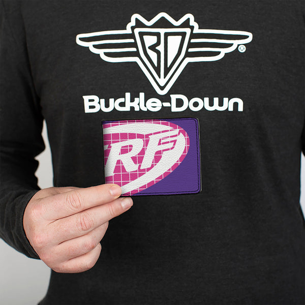 Buckle-Down Bi-Fold Wallet - NERF Logo Grid Split Blues/Black/Pink/White