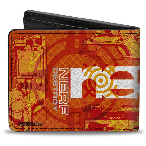 Buckle-Down Bi-Fold Wallet - NERF SEARCH DESTROY Blasters Collage Reds/Oranges/White