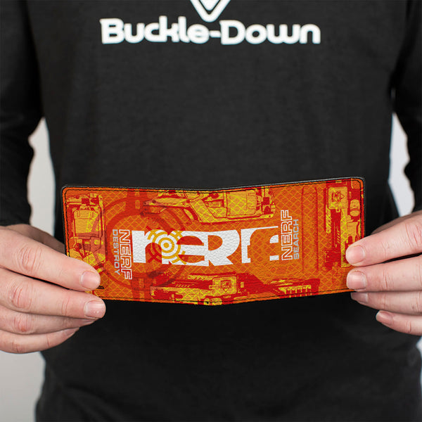 Buckle-Down Bi-Fold Wallet - NERF SEARCH DESTROY Blasters Collage Reds/Oranges/White