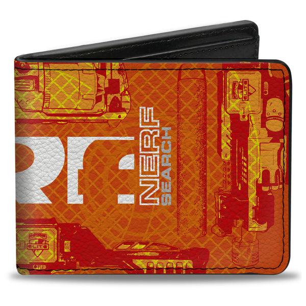 Buckle-Down Bi-Fold Wallet - NERF SEARCH DESTROY Blasters Collage Reds/Oranges/White