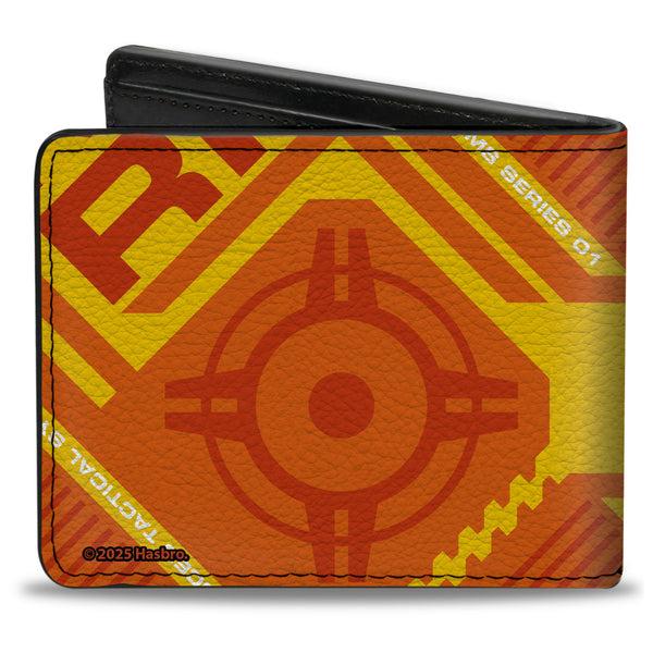 Buckle-Down Bi-Fold Wallet - NERF Text And Target Icon Orange/Red/Yellow