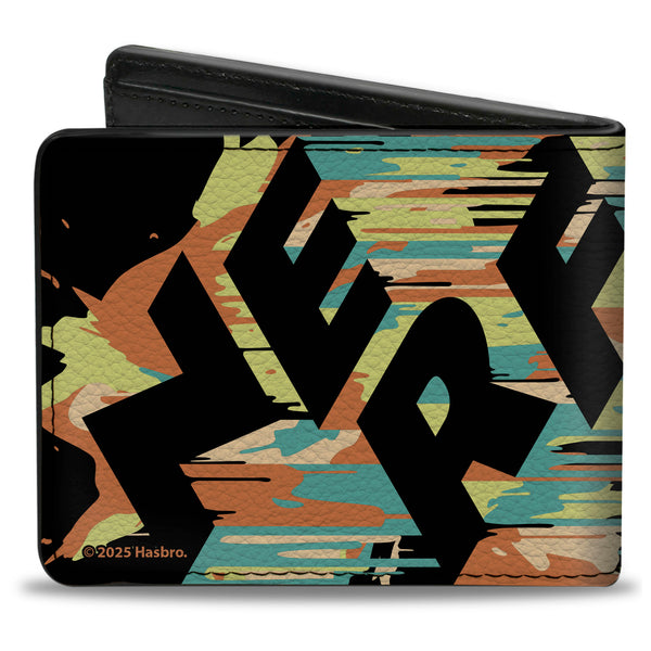 Buckle-Down Bi-Fold Wallet - NERF Text Splatter Black/Multi Color