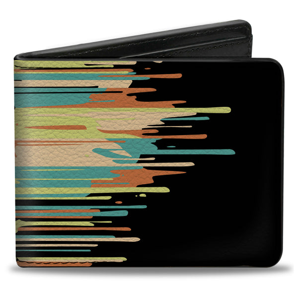 Buckle-Down Bi-Fold Wallet - NERF Text Splatter Black/Multi Color