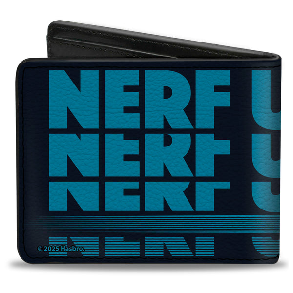 Buckle-Down Bi-Fold Wallet - NERF UNITED Repeat And Dart Black/Blue/Orange