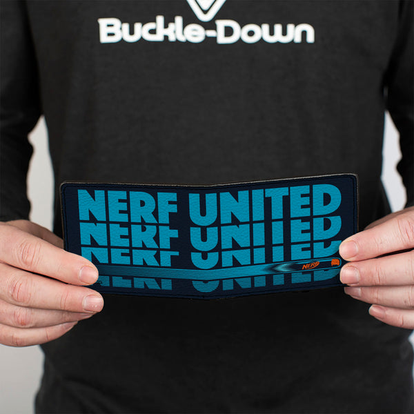 Buckle-Down Bi-Fold Wallet - NERF UNITED Repeat And Dart Black/Blue/Orange