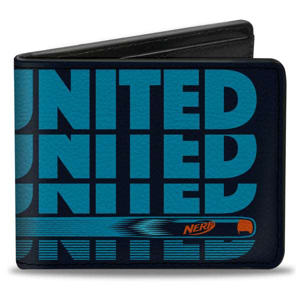 Buckle-Down Bi-Fold Wallet - NERF UNITED Repeat and Dart Black/Blue/Orange