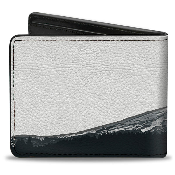 Buckle-Down Bi-Fold Wallet - Orgeon MT. HOOD Scenery White Grays