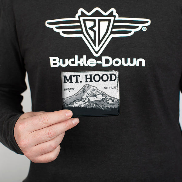 Buckle-Down Bi-Fold Wallet - Orgeon MT. HOOD Scenery White Grays
