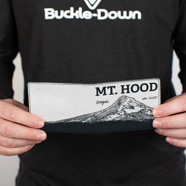 Buckle-Down Bi-Fold Wallet - Orgeon MT. HOOD Scenery White Grays