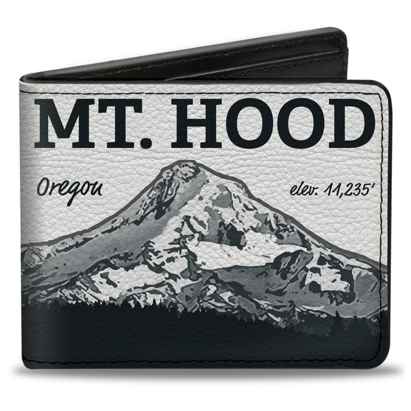 Buckle-Down Bi-Fold Wallet - Orgeon MT. HOOD Scenery White Grays
