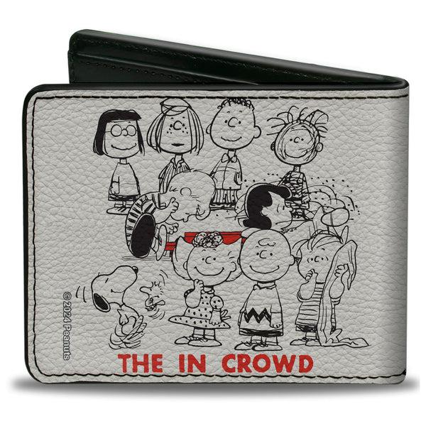 Buckle-Down Bi-Fold Wallet - Peanuts Gang THE IN CROWD Group Pose White/Black/Red