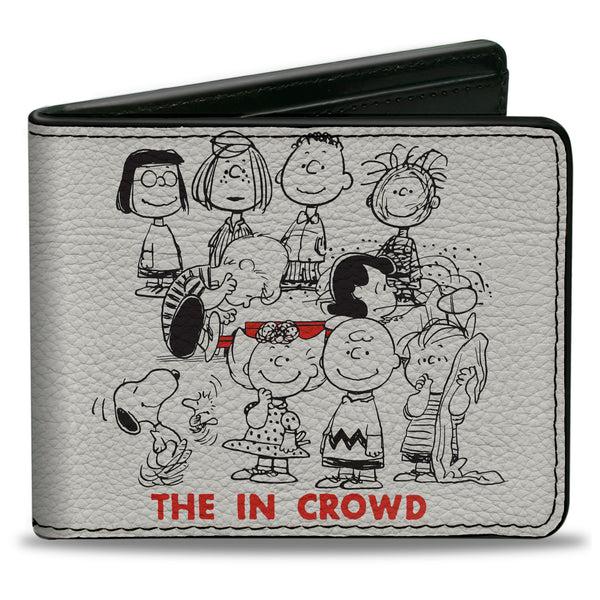 Buckle-Down Bi-Fold Wallet - Peanuts Gang THE IN CROWD Group Pose White/Black/Red