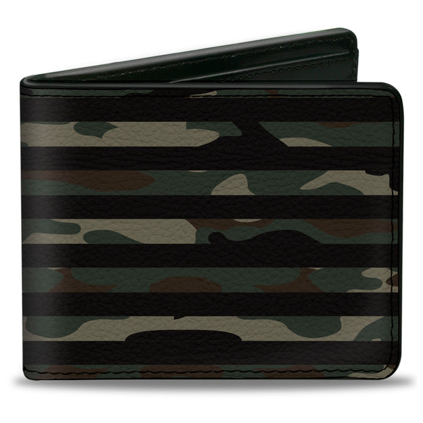Buckle-Down Bi-Fold Wallet - RAM Logo Americana Flag Weathered Camo Olive Black Olive
