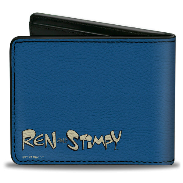 Buckle-Down Bi-Fold Wallet - Ren And Stimpy Hands Behind Back Pose Blue