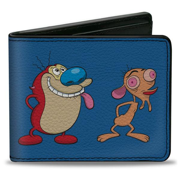 Buckle-Down Bi-Fold Wallet - Ren and Stimpy Hands Behind Back Pose Blue