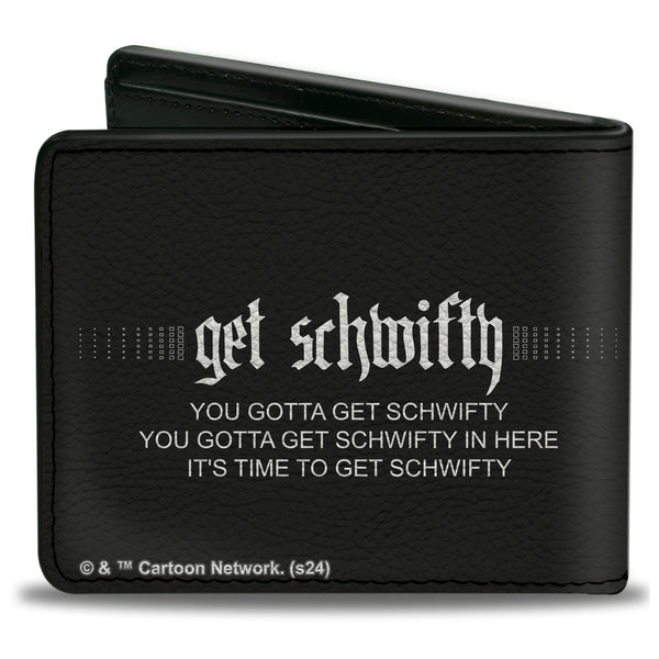 Buckle-Down Bi-Fold Wallet - Rick And Morth Rick GET SCHWIFTY Quotes Black/White