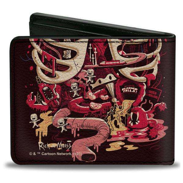 Buckle-Down Bi-Fold Wallet - Rick And Morty ANATOMY PARK Rib Cage Scene Black