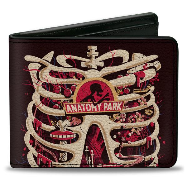 Buckle-Down Bi-Fold Wallet - Rick and Morty ANATOMY PARK Rib Cage Scene Black