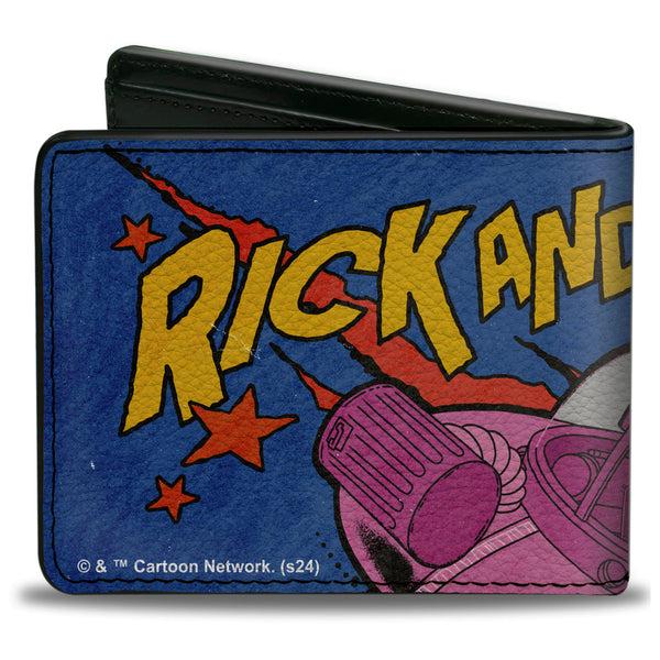 Buckle-Down Bi-Fold Wallet - RICK AND MORTY Don't Think About It Spaceship Pose Blue