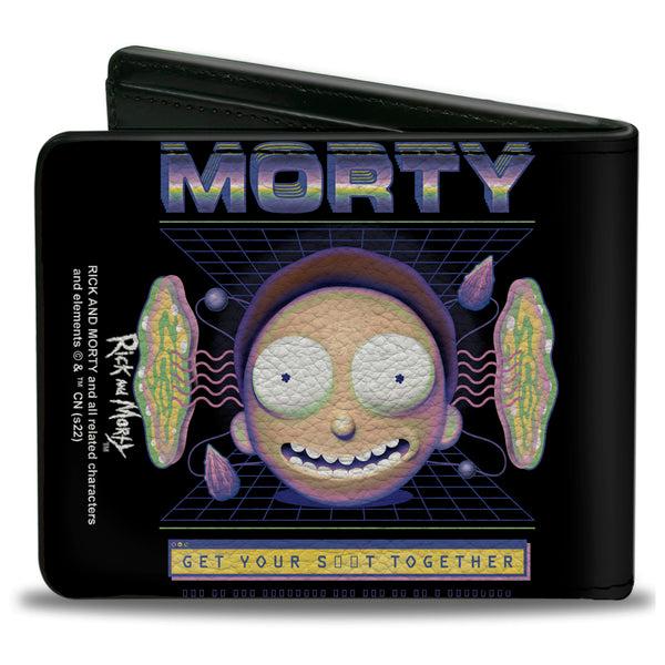 Buckle-Down Bi-Fold Wallet - Rick And Morty MORTY Expression GET YOUR S**T TOGETHER Black